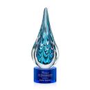 Worchester Blue on Marvel Base Tear Drop Glass Award