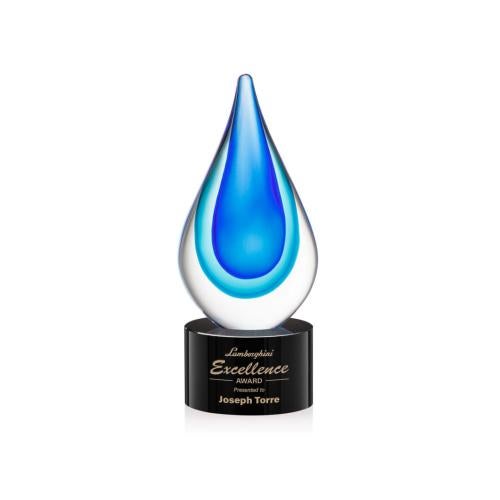 Awards and Trophies - Crystal Awards - Glass Awards - Art Glass Awards - Marseille on Marvel Base - Black