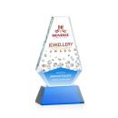 Kingsley Full Color Blue on Newhaven Base Polygon Crystal Award