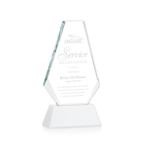 Awards and Trophies - Crystal Awards - Kingsley White Polygon Crystal Award