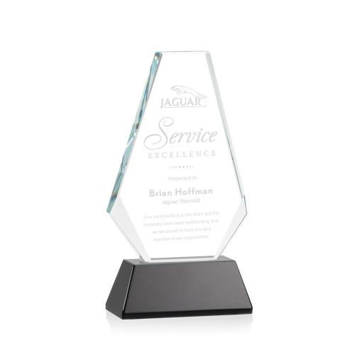 Awards and Trophies - Crystal Awards - Kingsley Black Polygon Crystal Award