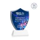 Scudo Shield Full Color White on Newhaven Unique Crystal Award