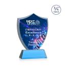 Scudo Shield Full Color Sky Blue on Newhaven Unique Crystal Award