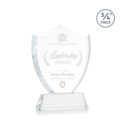 Awards and Trophies - Crystal Awards - Scudo Shield Clear on Newhaven Unique Crystal Award