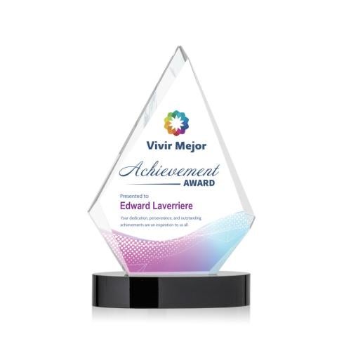Awards and Trophies - Crystal Awards - Sarasota Full Color Black Diamond Crystal Award