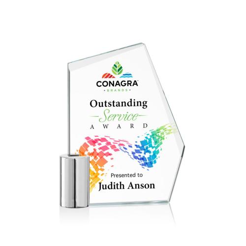 Awards and Trophies - Crystal Awards - Oklahoma Full Color Peaks Crystal Award