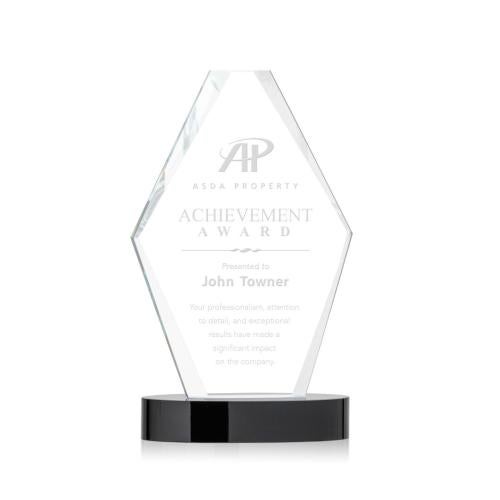 Awards and Trophies - Crystal Awards - Redding Black  Polygon Crystal Award
