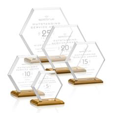 Barnett Amber Polygon Crystal Award - Crystal Awards