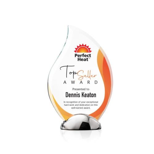 Awards and Trophies - Crystal Awards - Neskita Full Color Flame Crystal Award