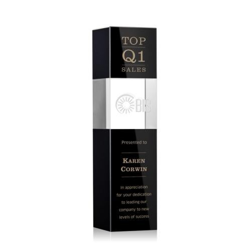 Awards and Trophies - Crystal Awards - Araceli Tower Black  Towers Crystal Award