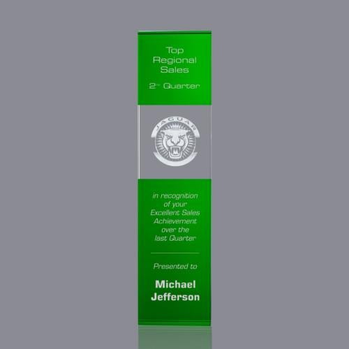 Awards and Trophies - Crystal Awards - Araceli Tower 3D Green Towers Crystal Award