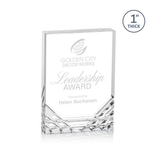 Awards and Trophies - Acrylic Awards - Elektra Clear Rectangle Acrylic Award