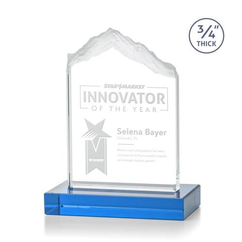 Awards and Trophies - Crystal Awards - Everest Sky Blue Peaks Crystal Award