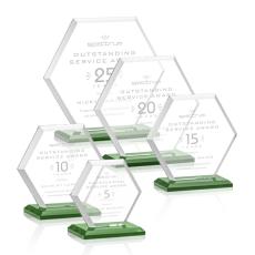 Barnett Green Polygon Crystal Award - Crystal Awards