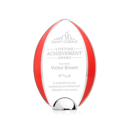 Awards and Trophies - Crystal Awards - Lincoln Red Tear Drop Crystal Award