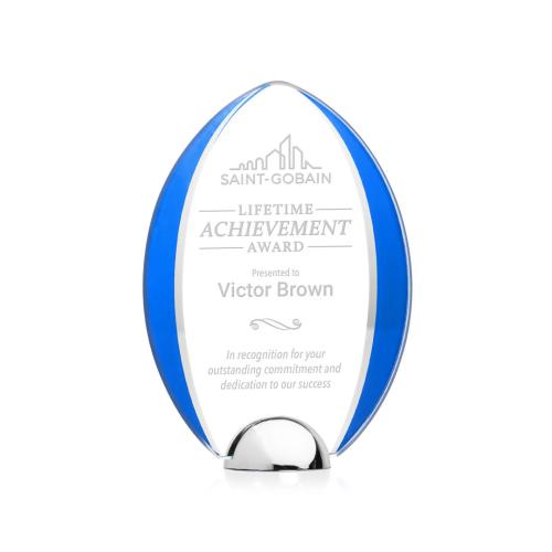 Awards and Trophies - Crystal Awards - Lincoln Blue Tear Drop Crystal Award