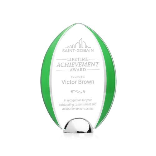 Awards and Trophies - Crystal Awards - Lincoln Green Tear Drop Crystal Award