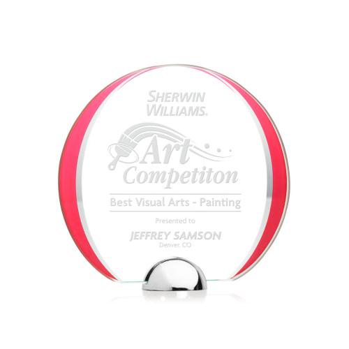 Awards and Trophies - Crystal Awards - Stanton Red Circle Crystal Award