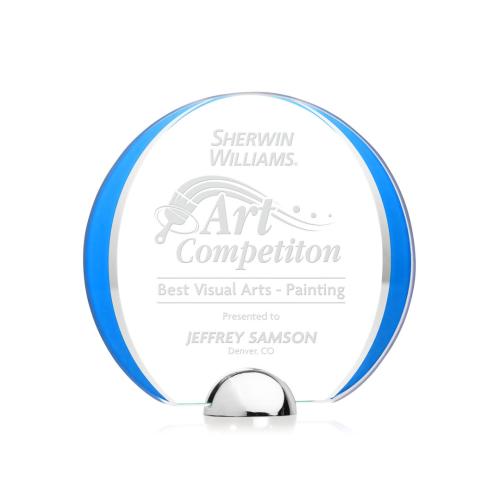 Awards and Trophies - Crystal Awards - Stanton Blue Circle Crystal Award