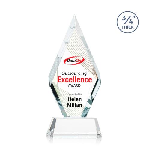 Awards and Trophies - Crystal Awards - Richmond Full Color Clear on Newhaven Diamond Crystal Award