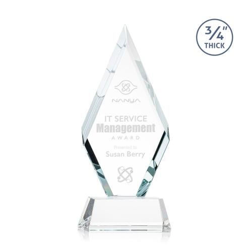 Awards and Trophies - Crystal Awards - Richmond Clear on Newhaven Base Diamond Crystal Award