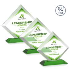Belaire Full Color Green Diamond Crystal Award - Full Color Imprint
