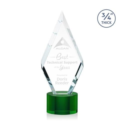 Awards and Trophies - Crystal Awards - Richmond Green on Marvel Base Diamond Crystal Award