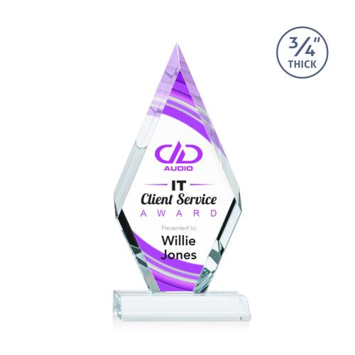 Awards and Trophies - Crystal Awards - Richmond Full Color Clear Diamond Crystal Award