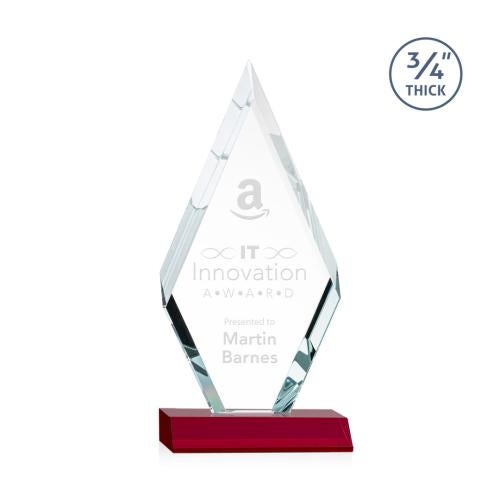 Awards and Trophies - Crystal Awards - Richmond Red Diamond Crystal Award