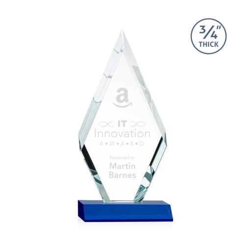 Awards and Trophies - Crystal Awards - Richmond Blue Diamond Crystal Award