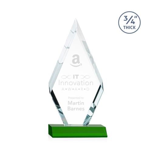 Awards and Trophies - Crystal Awards - Richmond Green Diamond Crystal Award