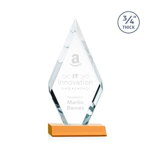 Awards and Trophies - Crystal Awards - Richmond Amber Diamond Crystal Award