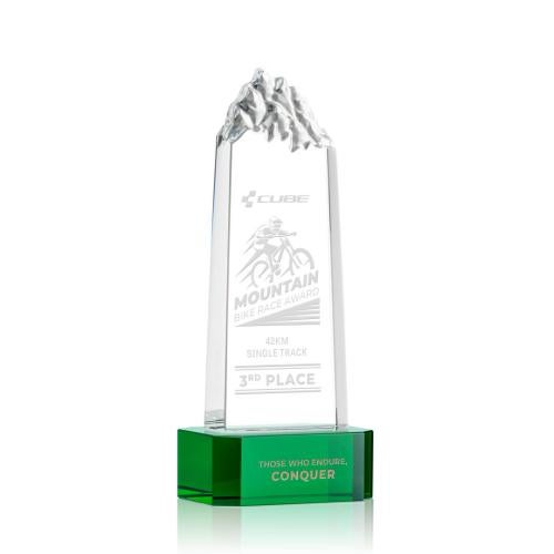 Awards and Trophies - Crystal Awards - Himalayas Tower Green on Base Peaks Crystal Award