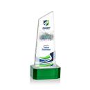 Belmont Tower Full Color Green on Padova Peaks Crystal Award