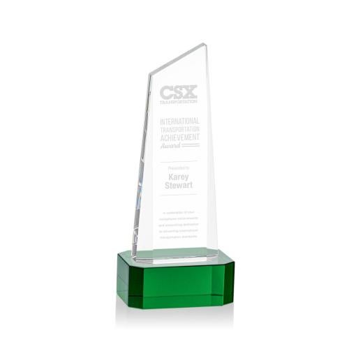 Awards and Trophies - Crystal Awards - Belmont Tower Green on Padova Base Peaks Crystal Award