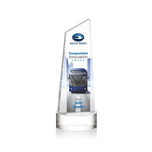 Awards and Trophies - Crystal Awards - Belmont Tower Full Color Clear on Stanrich Peaks Crystal Award