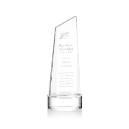 Awards and Trophies - Crystal Awards - Belmont Tower Clear on Stanrich Base Peaks Crystal Award