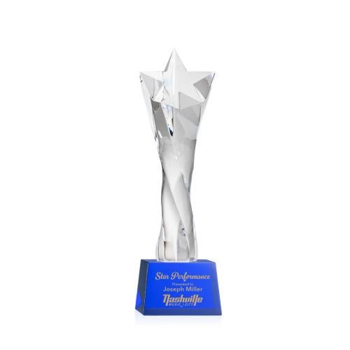 Awards and Trophies - Crystal Awards - Arlington Blue on Robson Base Star Crystal Award