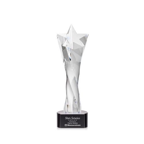 Awards and Trophies - Crystal Awards - Arlington Black on Paragon Base Star Crystal Award