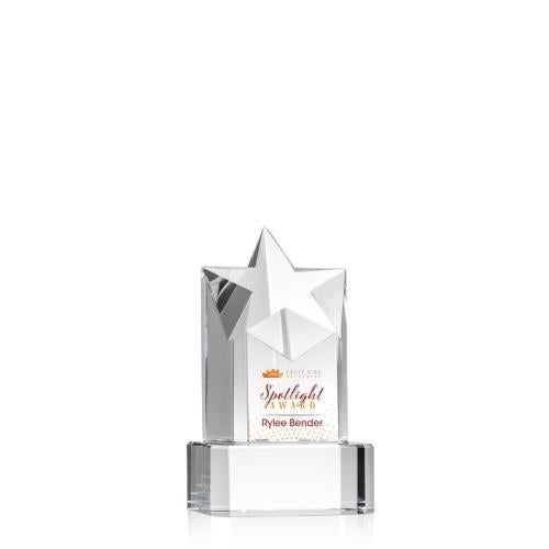 Awards and Trophies - Crystal Awards - Berkeley Full Color Clear on Padova Base Star Crystal Award