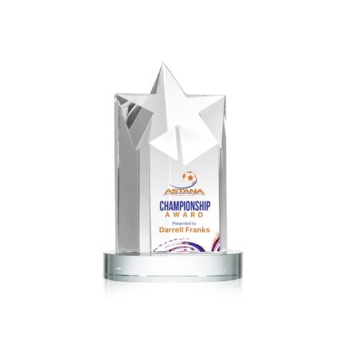 Awards and Trophies - Crystal Awards - Berkeley Full Color Clear on Condor Base Star Crystal Award