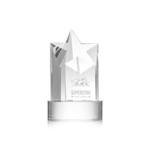 Awards and Trophies - Crystal Awards - Berkeley Star on Stanrich Base - Clear