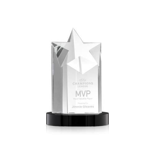 Awards and Trophies - Crystal Awards - Berkeley Star on Condor Base - Black