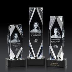 Employee Gifts - Delta 3D Black on Base Towers Crystal Award