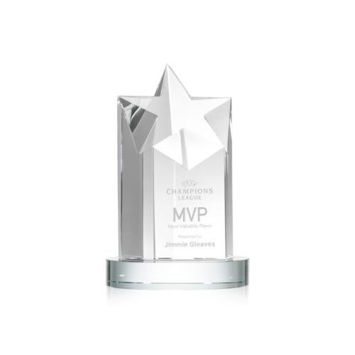 Awards and Trophies - Crystal Awards - Berkeley Star on Condor Base - Clear