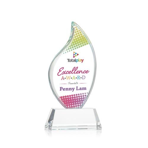 Awards and Trophies - Crystal Awards - Odessy Vividprint™ Clear on Newhaven Flame Crystal Award