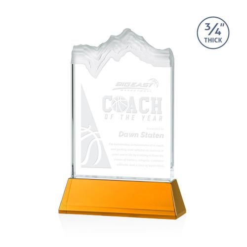 Awards and Trophies - Crystal Awards - Kilimanjaro Amber on Newhaven Peaks Crystal Award