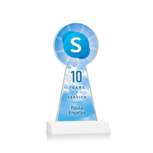 Awards and Trophies - Crystal Awards - Laidlaw Full Color White Towers Crystal Award