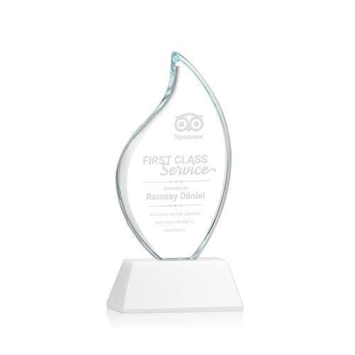 Awards and Trophies - Crystal Awards - Odessy White on Newhaven Flame Crystal Award