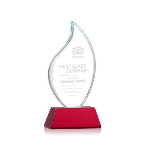 Awards and Trophies - Crystal Awards - Odessy Red on Newhaven Flame Crystal Award